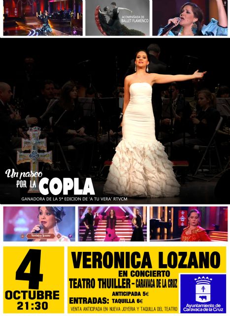 Verónica Lozano presenta este sábado en Caravaca su espectáculo 'Un paseo por la copla'
