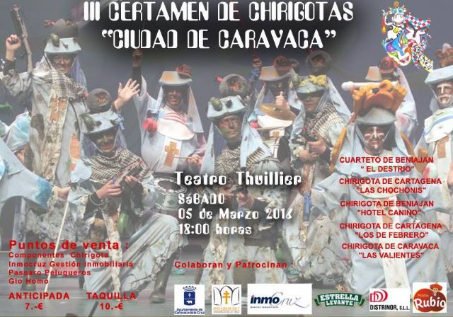 El certamen de chirigotas 'Ciudad de Caravaca' regresa este sábado al teatro Thuillier