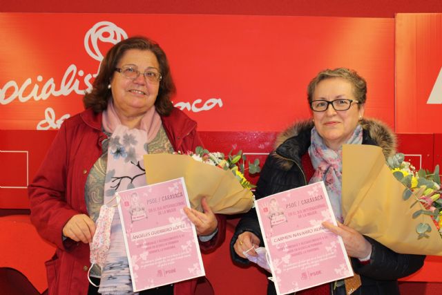 El PSOE de Caravaca de la Cruz premia a Ángeles Guerrero López y Carmen Navarro Reina, en un emotivo y entrañable acto celebrado con motivo del Día Internacional de la Mujer