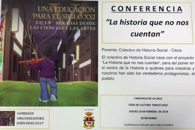 El Colectivo Historia Social de Cieza ofrece este jueves en Caravaca la charla 'La historia que no nos cuentan'