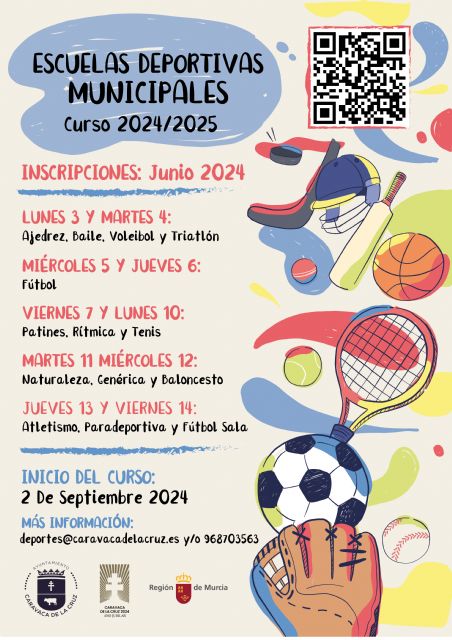 El Ayuntamiento de Caravaca adelanta a principios de junio el periodo de matriculación en las Escuelas Deportivas Municipales