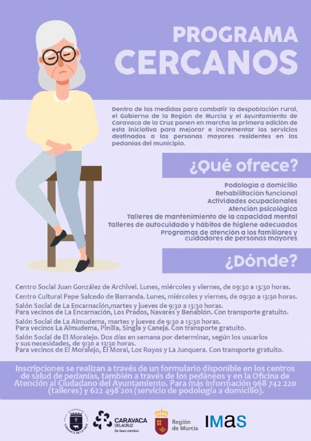 El Ayuntamiento de Caravaca lanza el Programa 'Cercanos' para acercar servicios de salud y bienestar a las personas mayores de pedanías