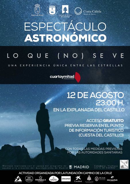 Lluvia de Perseidas. La explanada del Castillo de Caravaca acoge un espectáculo astronómico