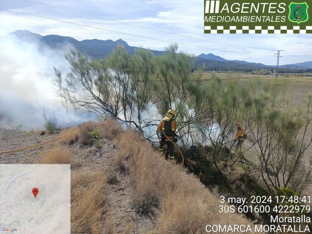 Extinguido un conato de incendio forestal en Caravaca de la Cruz