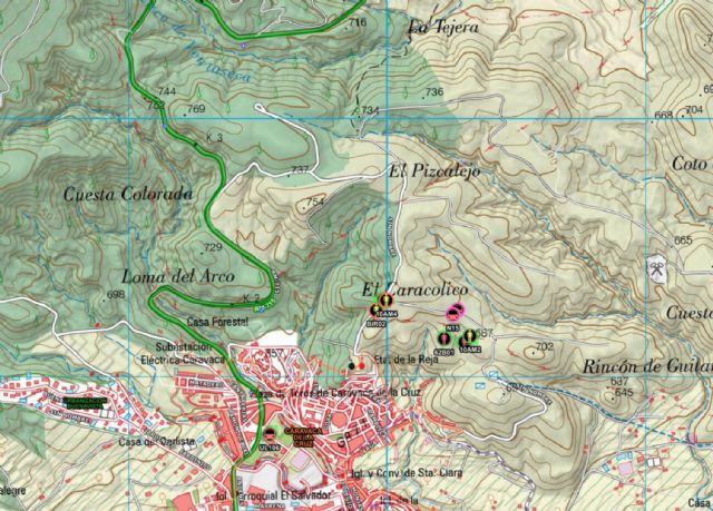 Incendio forestal en el paraje de El Caracolico, en Caravaca de la Cruz