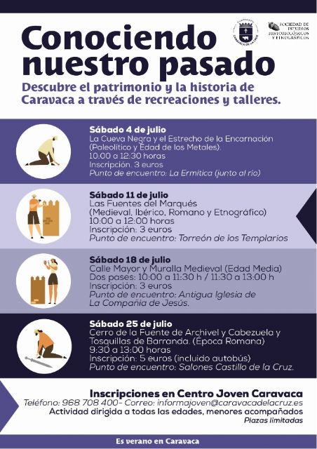 El Ayuntamiento de Caravaca incluye en su programación de verano las actividades de educación patrimonial ´Conociendo nuestro pasado´