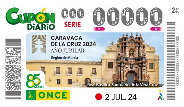 Caravaca de la Cruz protagoniza el cupón de la ONCE con motivo del Año Jubilar 2024