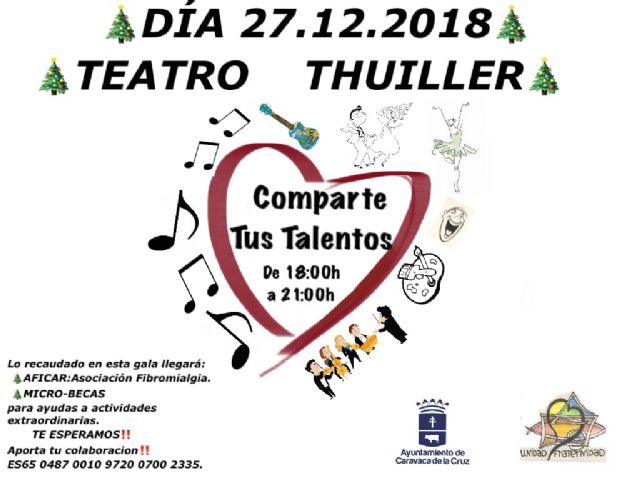 La gala benéfica ‘Comparte tus talentos’ se celebra el 27 de diciembre en el Thuillier