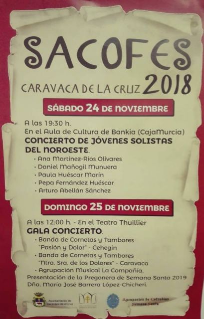 Sacofes 2018 se celebra este sábado y domingo con conciertos de bandas y un recital de jóvenes intérpretes