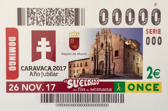 Caravaca protagoniza este domingo el cupón de la ONCE con motivo del Año Jubilar 2017