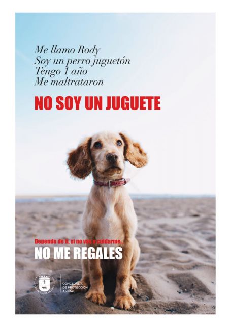 'No soy un juguete', la campaña de concienciación del Ayuntamiento de Caravaca para prevenir la compra irresponsable de animales en Navidad