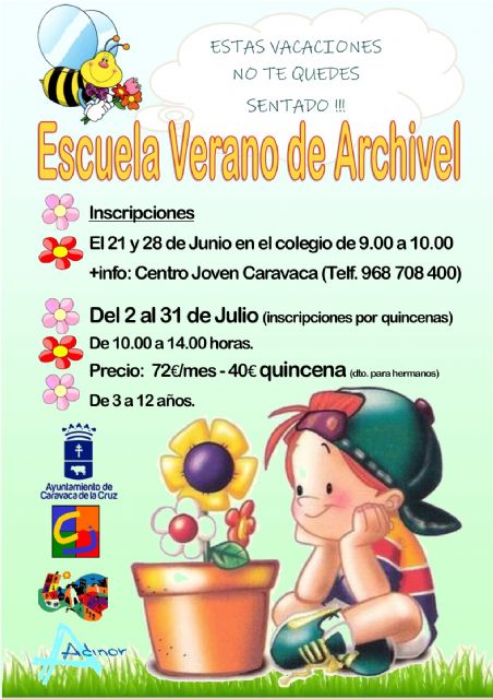 El Ayuntamiento de Caravaca oferta un programa de escuelas vacacionales de verano en el casco urbano, Barranda, Archivel y La Encarnación