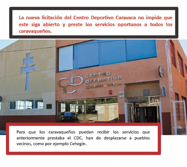 La nueva licitación del Centro Deportivo Caravaca no impide que este siga abierto y preste los servicios oportunos a todos los caravaqueños