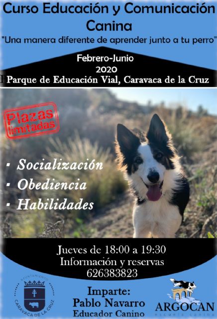 Abierto el plazo para participar en el I Curso de Educación y Comunicación Canina, promovido por la Concejalía de Protección Animal e impartido por la escuela ´Agrocán´