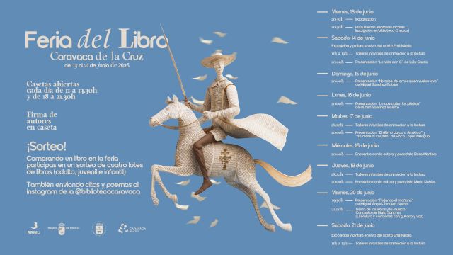 Caravaca consolida su Feria del Libro como un referente regional con la presencia de destacados autores y actividades para todos los públicos