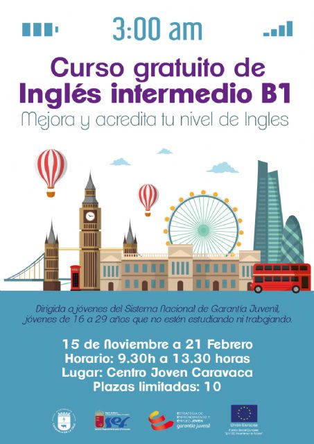 La Concejalía de Juventud incluye en su oferta de formación para el empleo un curso gratuito de Inglés B1 de tres meses de duración