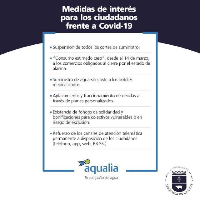 El Ayuntamiento y Aqualia ponen en marcha medidas extraordinarias para garantizar a todos los vecinos el suministro de agua