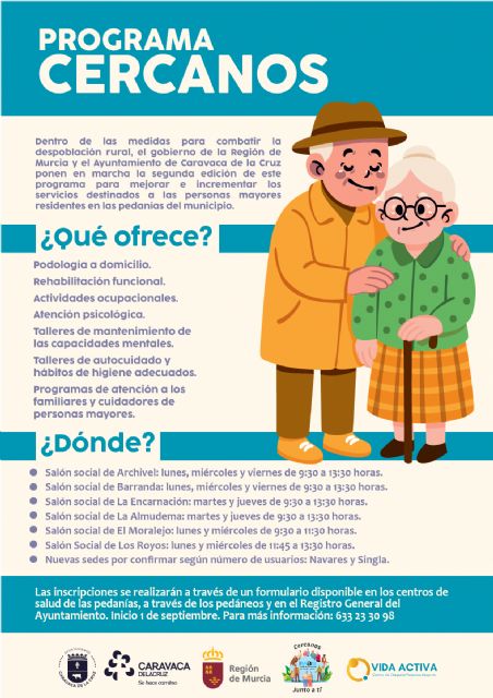 El programa 'Cercanos' vuelve a las pedanías de Caravaca para acercar servicios y promover el envejecimiento activo
