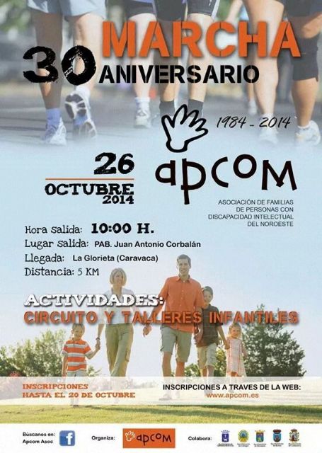 Más de 1.100 personas participarán en la marcha del XXX aniversario de la asociación Apcom
