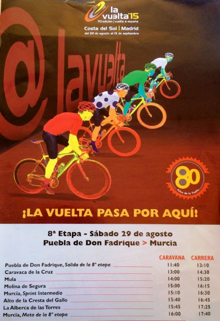 La Vuelta ciclista a España regresa a Caravaca el sábado 29 de agosto