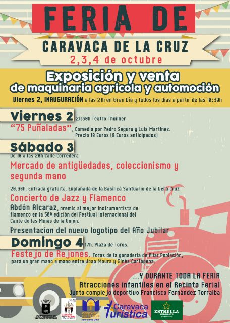 La Feria de Caravaca viene acompañada de teatro, rejones, un mercado de antigüedades y el concierto de Abdón Alcaraz