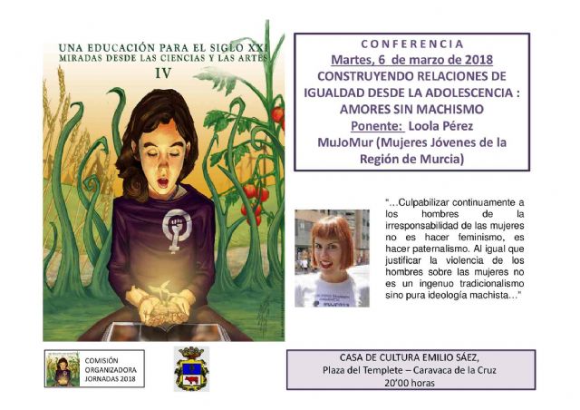 La presidenta de Mujeres Jóvenes de Murcia ofrece la conferencia 'Construyendo relaciones de igualdad: Amores sin machismo'