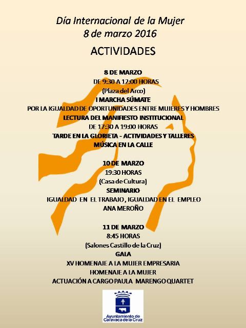 Caravaca conmemora mañana el Día de la Mujer con la marcha 'Súmate' y la lectura del manifiesto