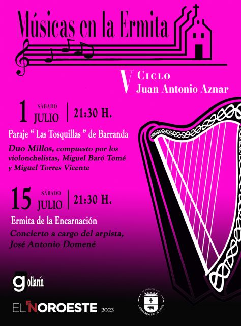 El ciclo ´Músicas en la ermita´ trae el próximo mes de julio dos conciertos a Barranda y La Encarnación