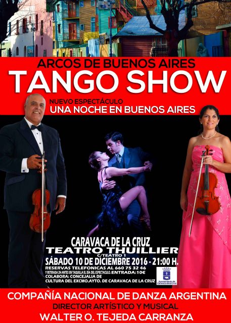 Los sonidos y ritmos del tango, este sábado en el teatro Thuillier de Caravaca