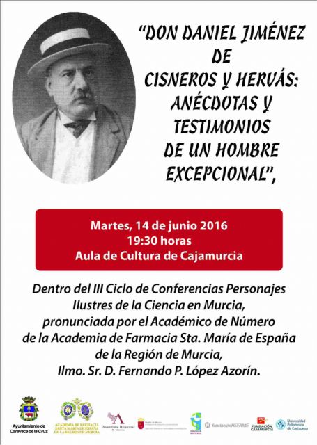 Una conferencia da a conocer la vida y el legado del naturalista caravaqueño Daniel Jiménez de Cisneros