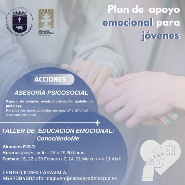 El Ayuntamiento de Caravaca pone en marcha una nueva edición del Plan de Apoyo Emocional para Jóvenes