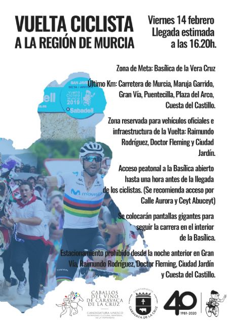 Los 126 corredores de la Vuelta Ciclista a Murcia finalizan este viernes la etapa inaugural en el Castillo de Caravaca