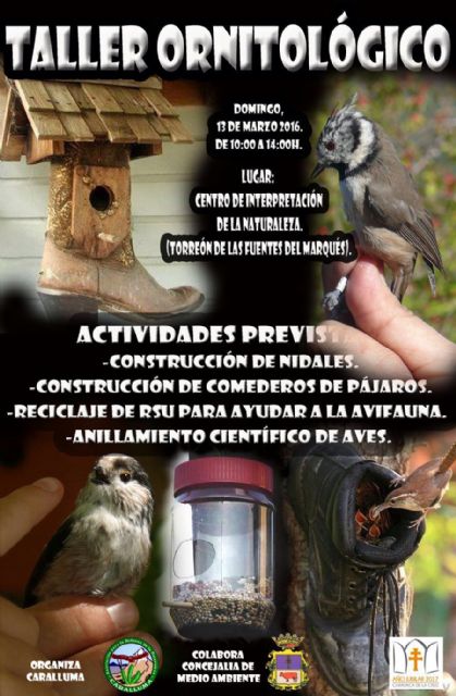 El Centro de Interpretación de la Naturaleza acoge este domingo un taller ornitológico