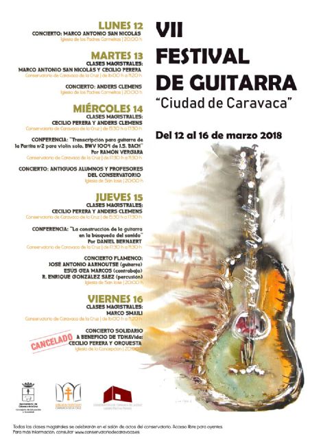 El Festival de Guitarra 'Ciudad de Caravaca' se celebra esta semana con clases magistrales, conferencias y conciertos