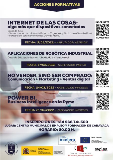 Caravaca acoge cursos gratuitos especialmente dirigidos a Pymes y autónomos para fomentar la digitalización del sector empresarial