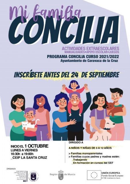El Ayuntamiento de Caravaca lanza 'Mi familia concilia' con actividades en horario extraescolar todas las tardes del curso académico