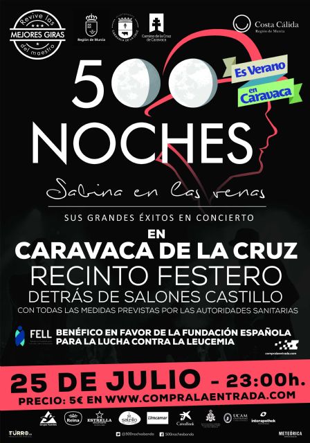 La Fundación Camino de la Cruz, en colaboración con el Ayuntamiento de Caravaca, trae el concierto ´500 noches, Sabina en las venas´
