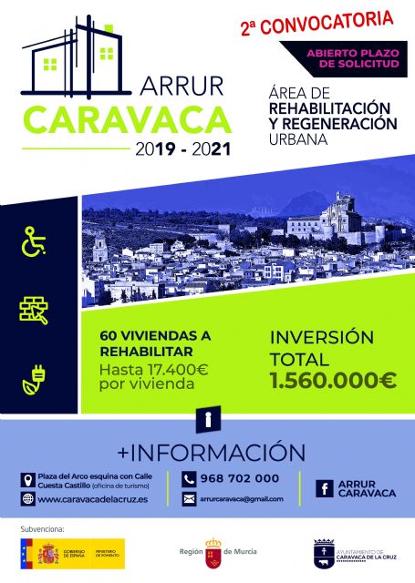 Abierta la segunda convocatoria de ayudas del Plan de Rehabilitación del Casco Histórico de Caravaca