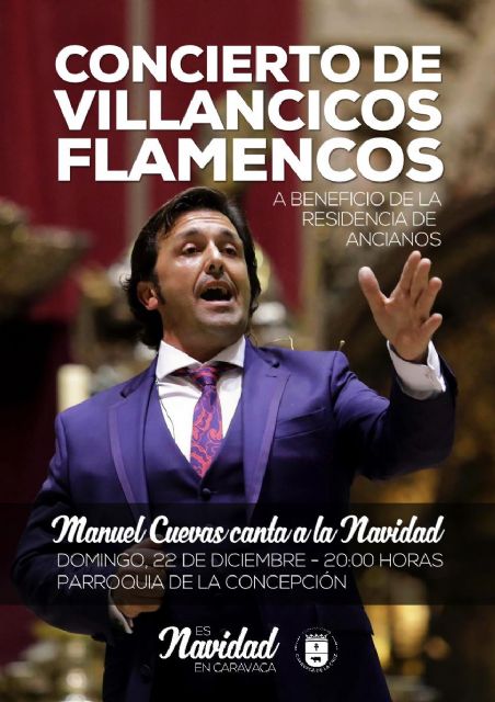El cantaor sevillano Manuel Cuevas ofrece un recital de villancicos flamencos este domingo en Caravaca de la Cruz