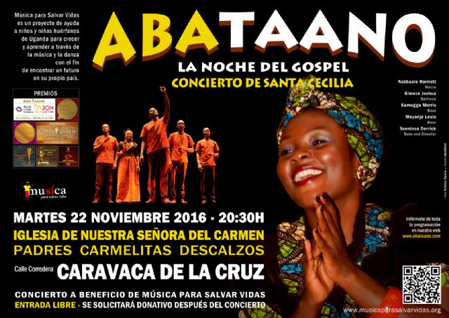 El coro góspel 'Aba Taano' ofrece un recital en Caravaca con motivo de Santa Cecilia