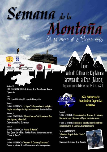 La asociación caravaqueña Adenow celebra su 25 aniversario con la 'Semana de la montaña'