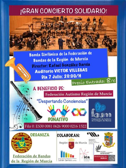 Gran concierto solidario, de la banda sinfónica de la federación de bandas de música de la región de Murcia