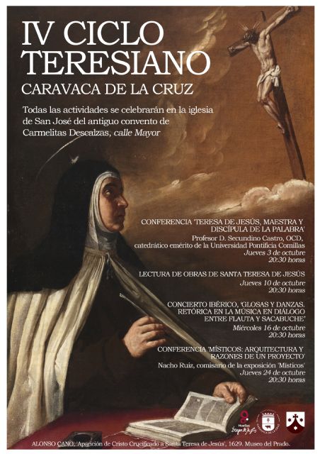 Conferencias, música renacentista y lectura de obras de Santa Teresa forman el programa del IV Ciclo Teresiano de Caravaca de la Cruz