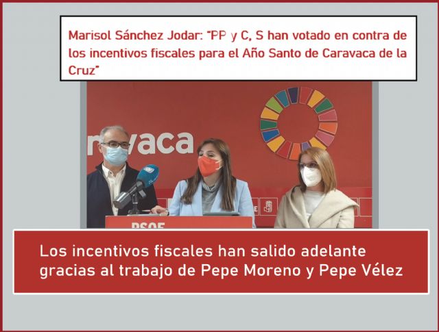 Marisol Sánchez Jodar: 'PP y C, S han votado en contra de los incentivos fiscales para el Año Santo de Caravaca de la Cruz'