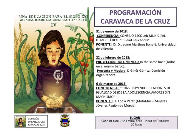 Caravaca, sede de dos conferencias y una proyección dentro de las jornadas 'Una educación para el siglo XXI'