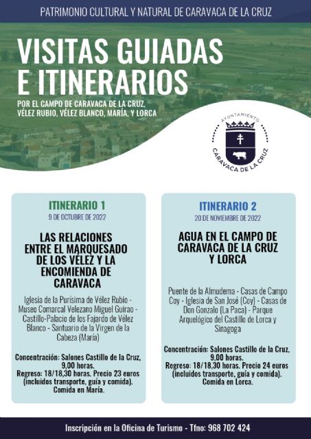 Turismo oferta nuevos recorridos guiados por el campo de Caravaca y territorios de municipios colindantes