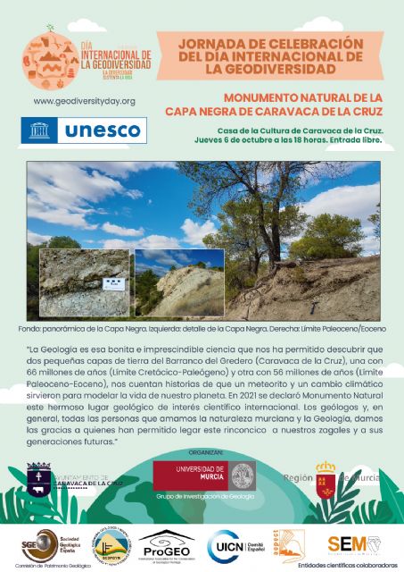 Caravaca será la sede del 'Día Internacional de la Geodiversidad' con una jornada dedicada a la 'Capa Negra' del Barranco del Gredero
