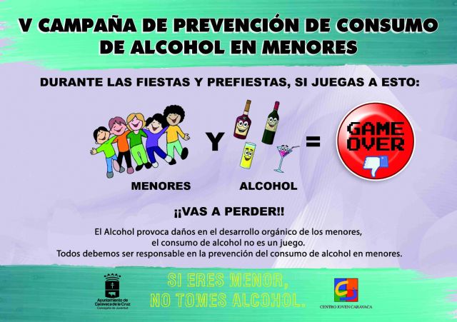 La Concejalía de Juventud inicia la campaña 'Alcohol y menores; si juegas a esto, vas a perder'